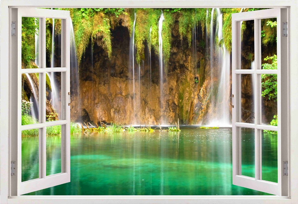 Вид из окна на водопад