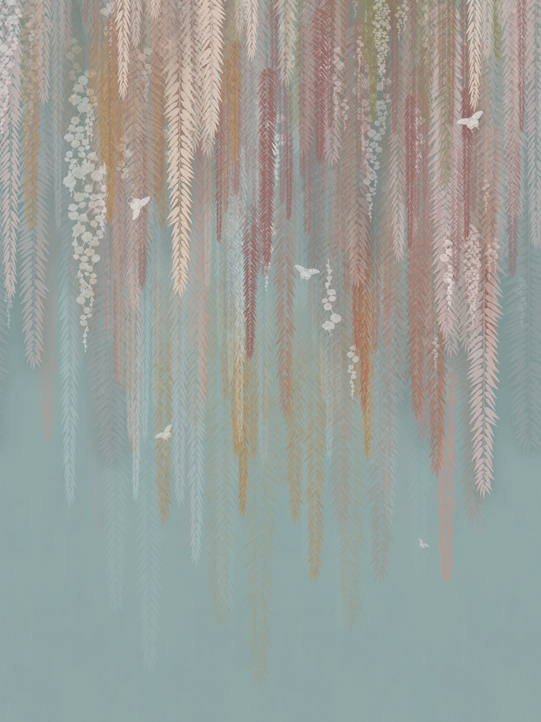 Разноцветные ветви с бабочками 1