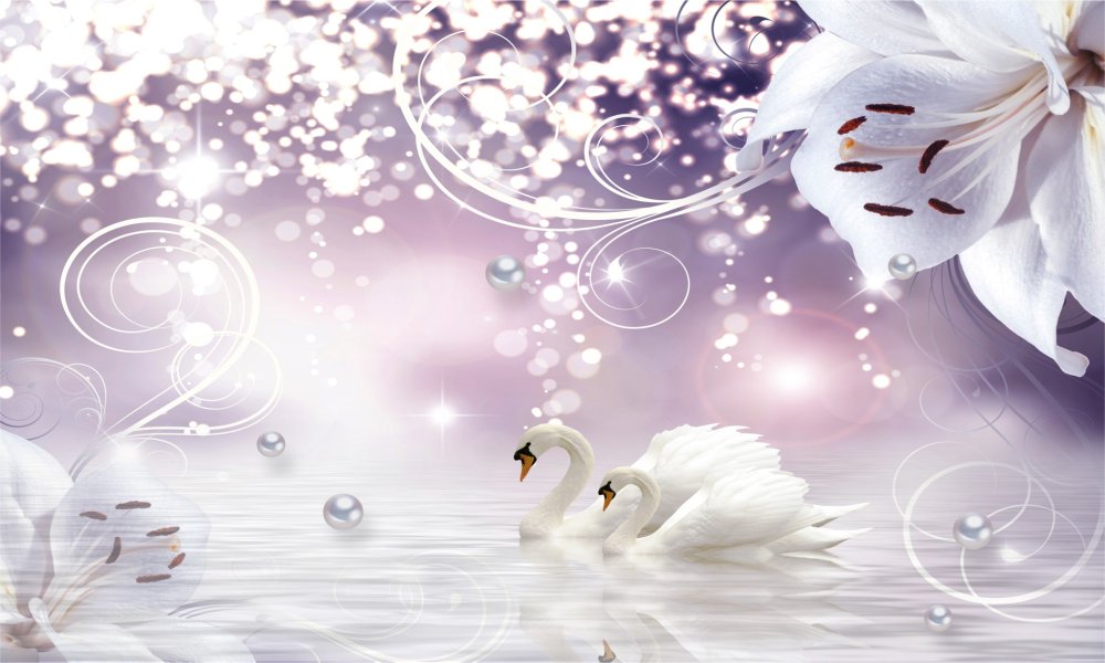 Лебеди и лилии