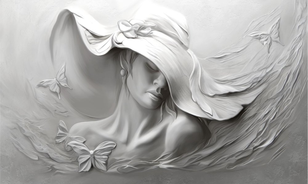 Девушка в шляпе акварель 2