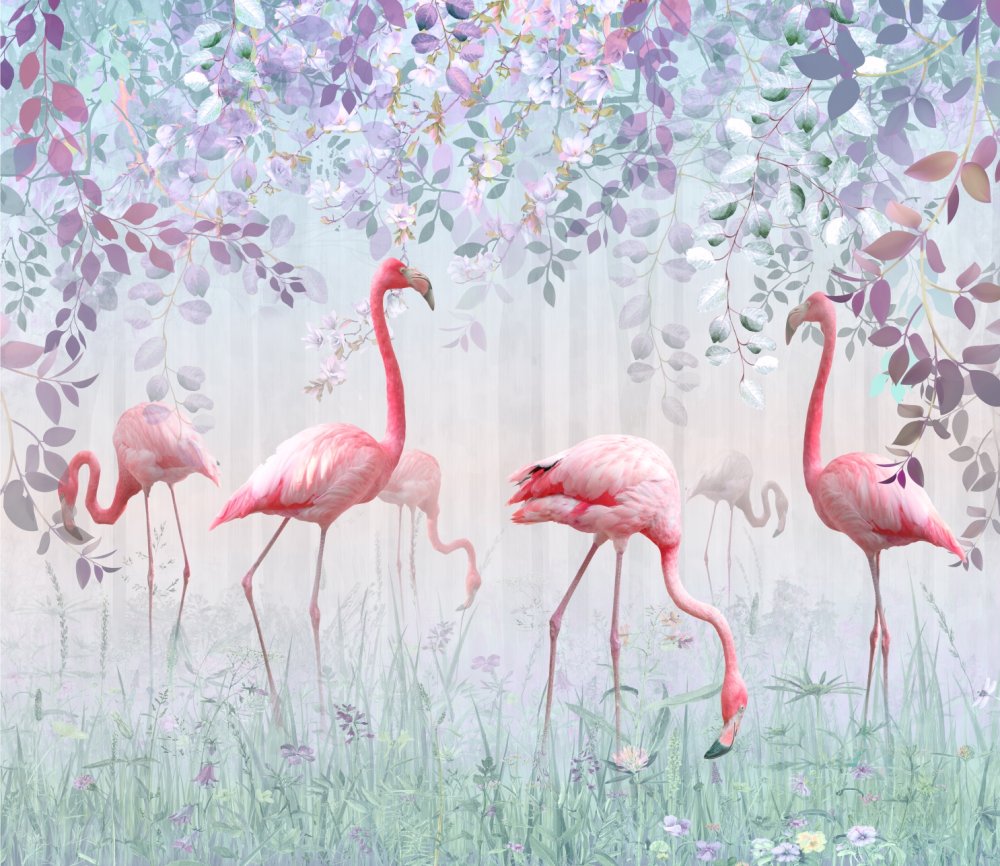 Сказочный лес с фламинго 3