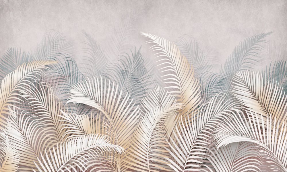 Листья пальмы в пастельных оттенках 1