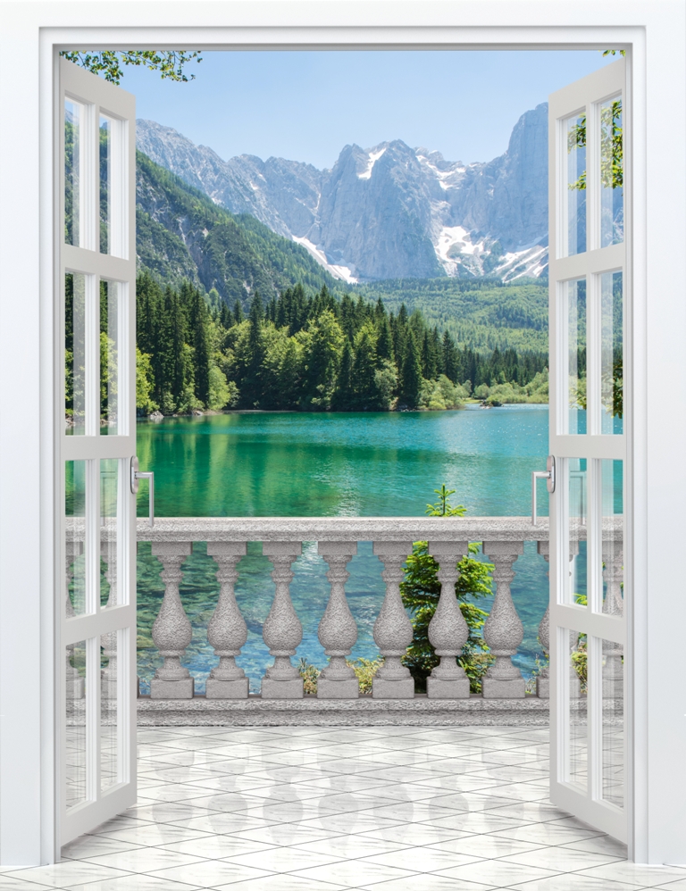 Вид с балкона на горное озеро (1)