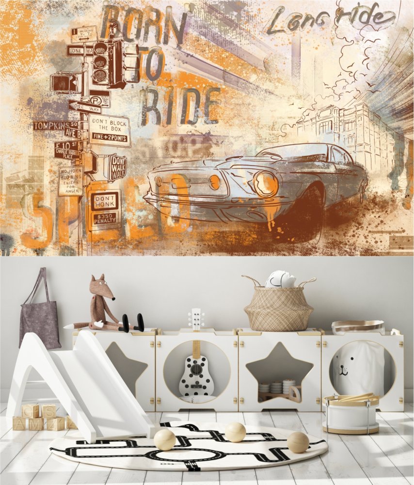 Машина на фоне города 5