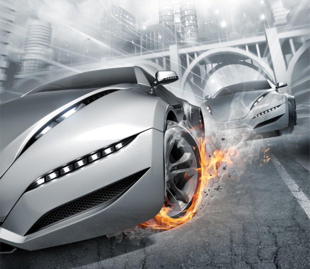 Серые гоночные автомобили 1