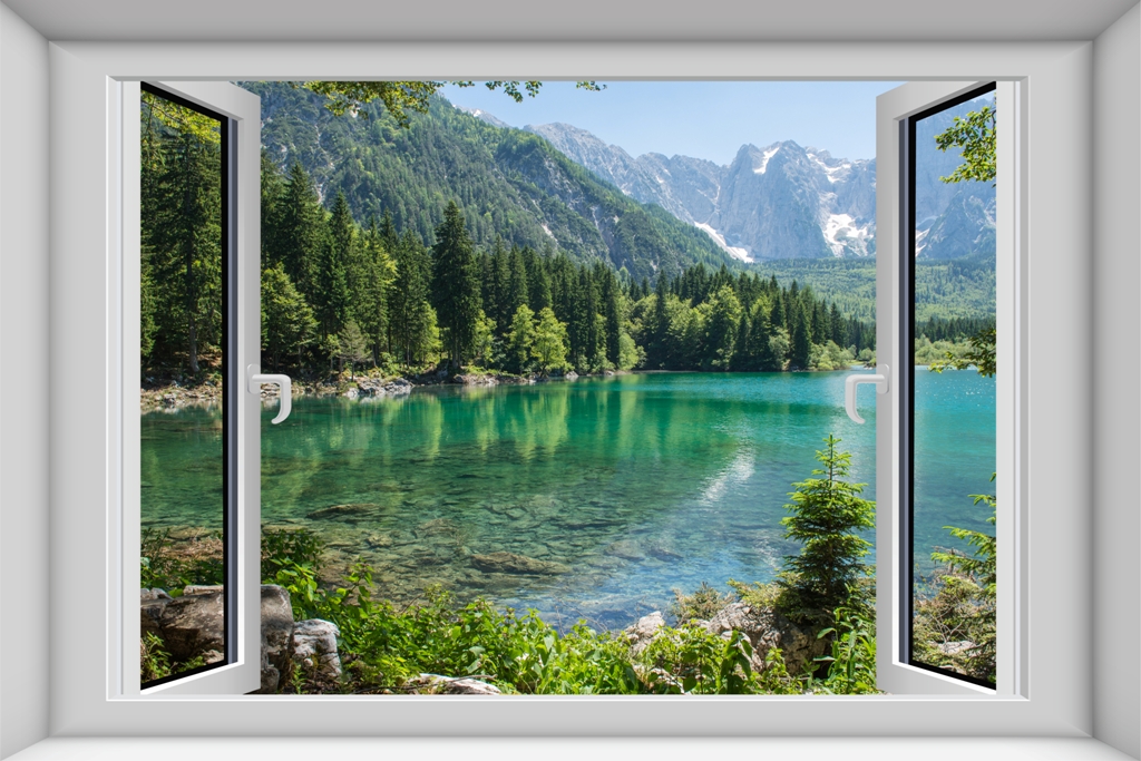  Вид из окна на горное озеро 3