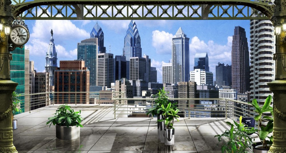 Вид с балкона на город 1