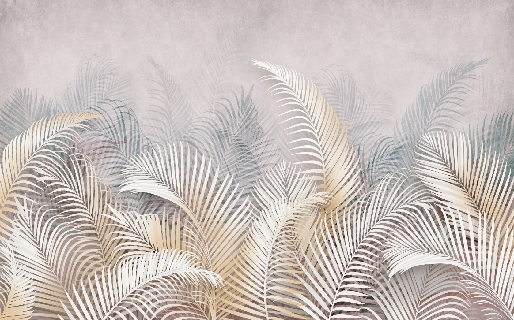 Листья пальмы в пастельных оттенках 2