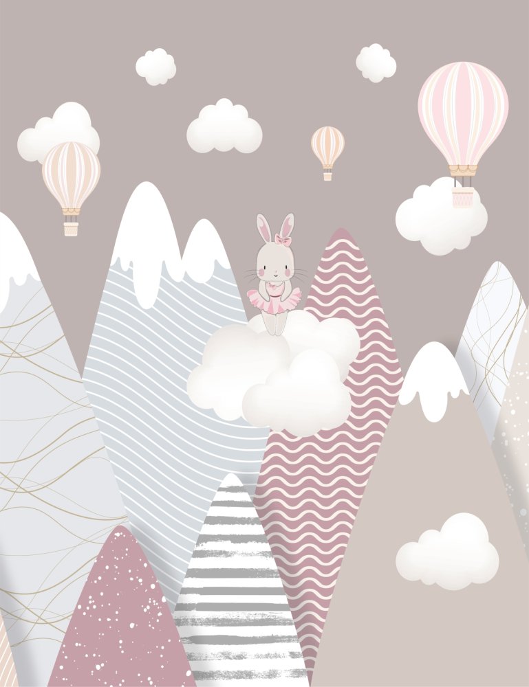 Абстрактные горы и зайчики