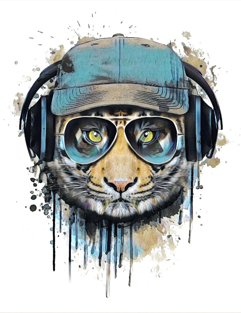 Тигр в наушниках