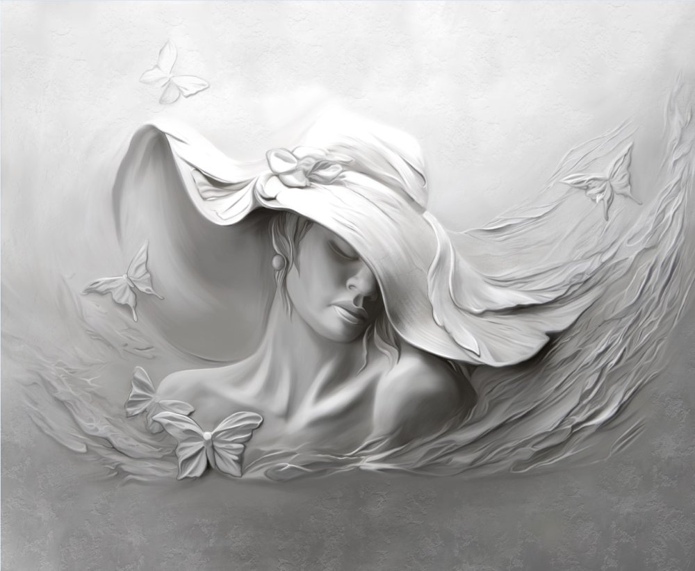 Девушка в шляпе. Акварель