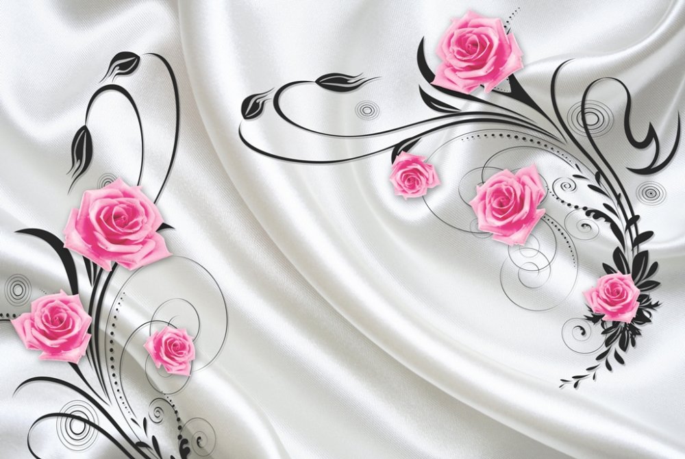 Розы на шелке