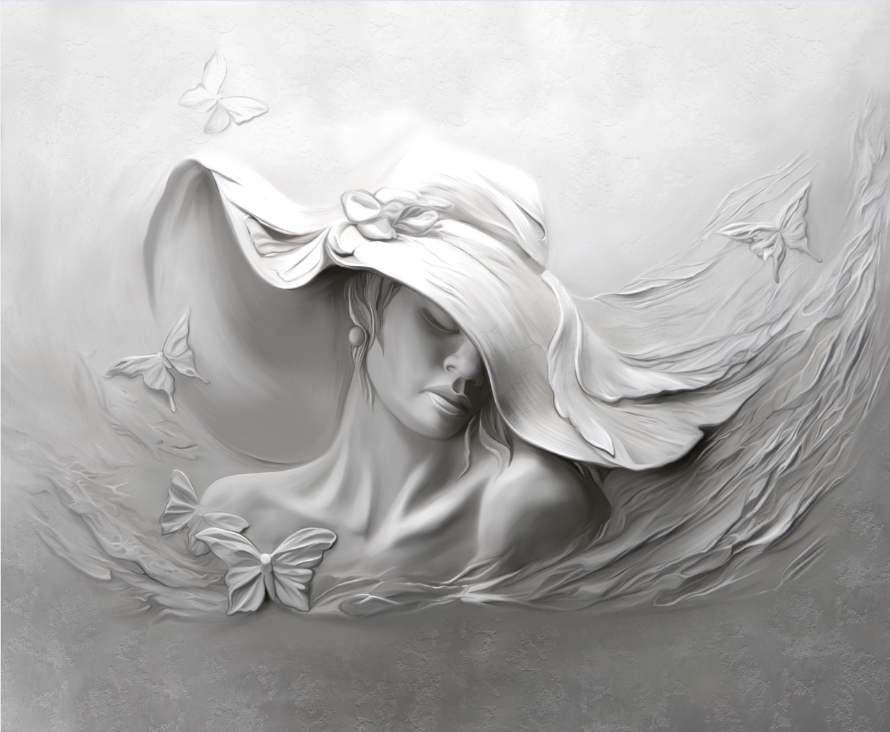 Девушка в шляпе акварель 2