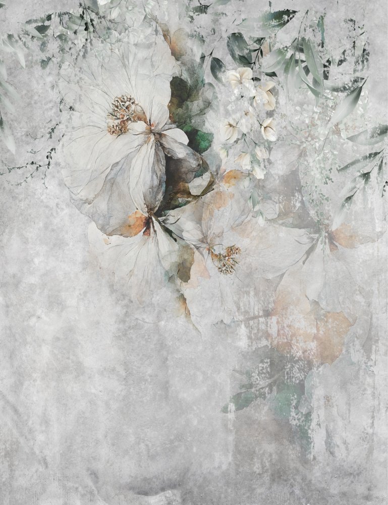 Цветы на бетонной стене