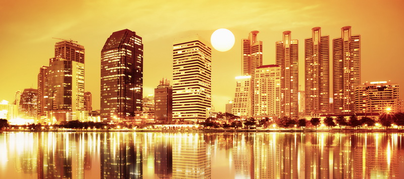 Закат над городом