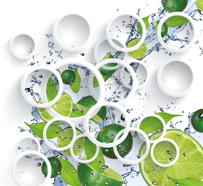 Лайм в брызгах воды