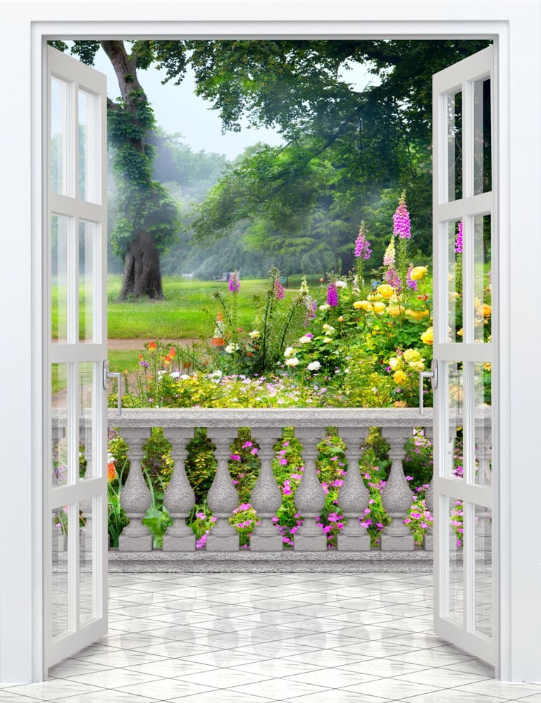 Вид с балкона на парк