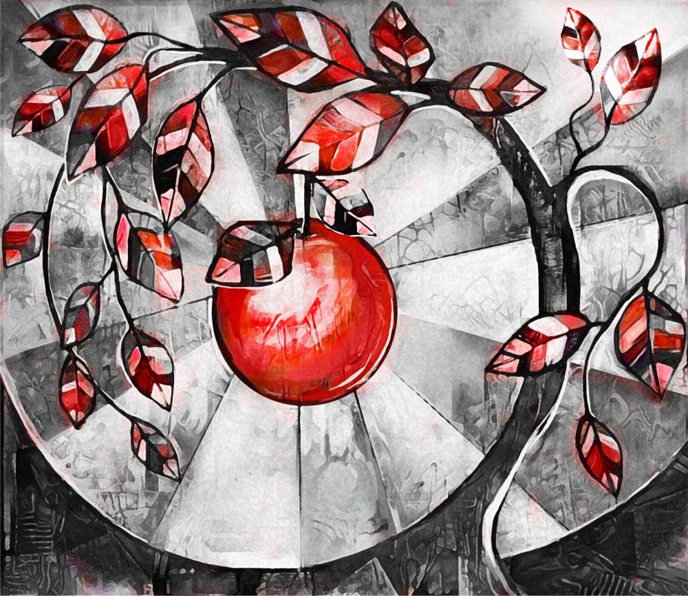 Абстрактное дерево с яблоком