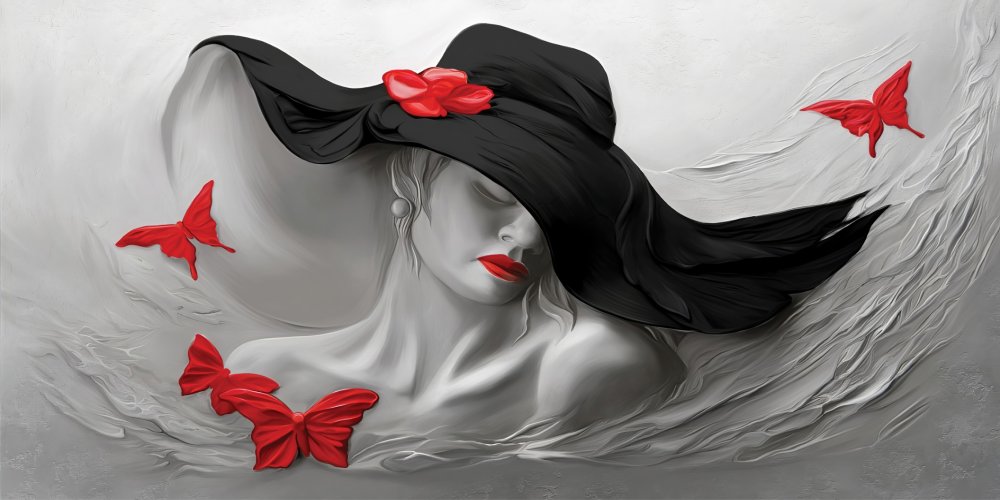 Девушка в черной шляпе 1