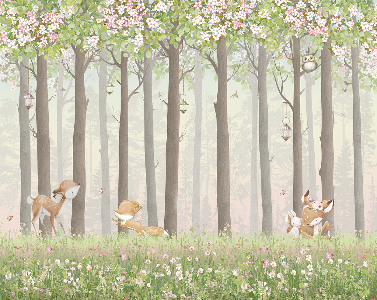 Лес с оленятами 1