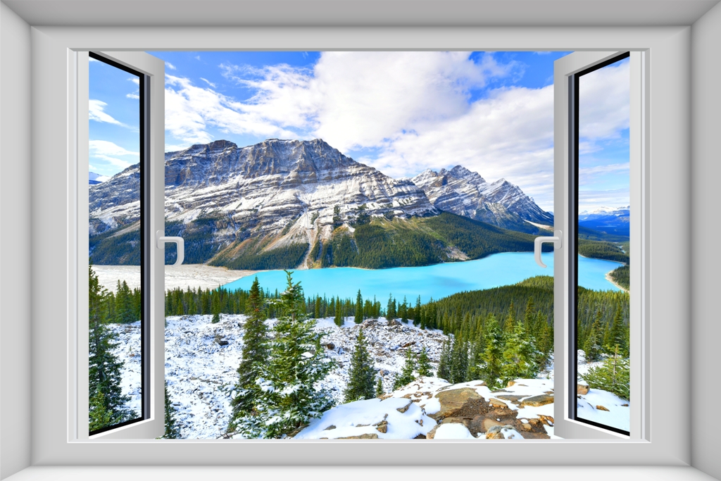 Вид из окна на горное озеро 2