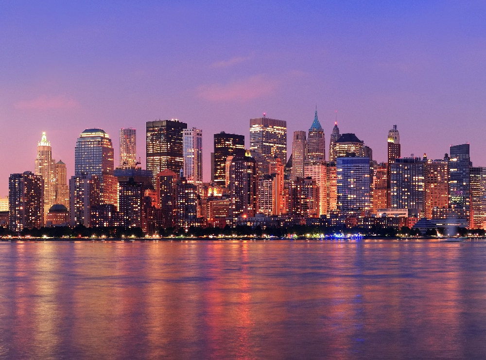 Вид на ночной Нью-Йорк 1