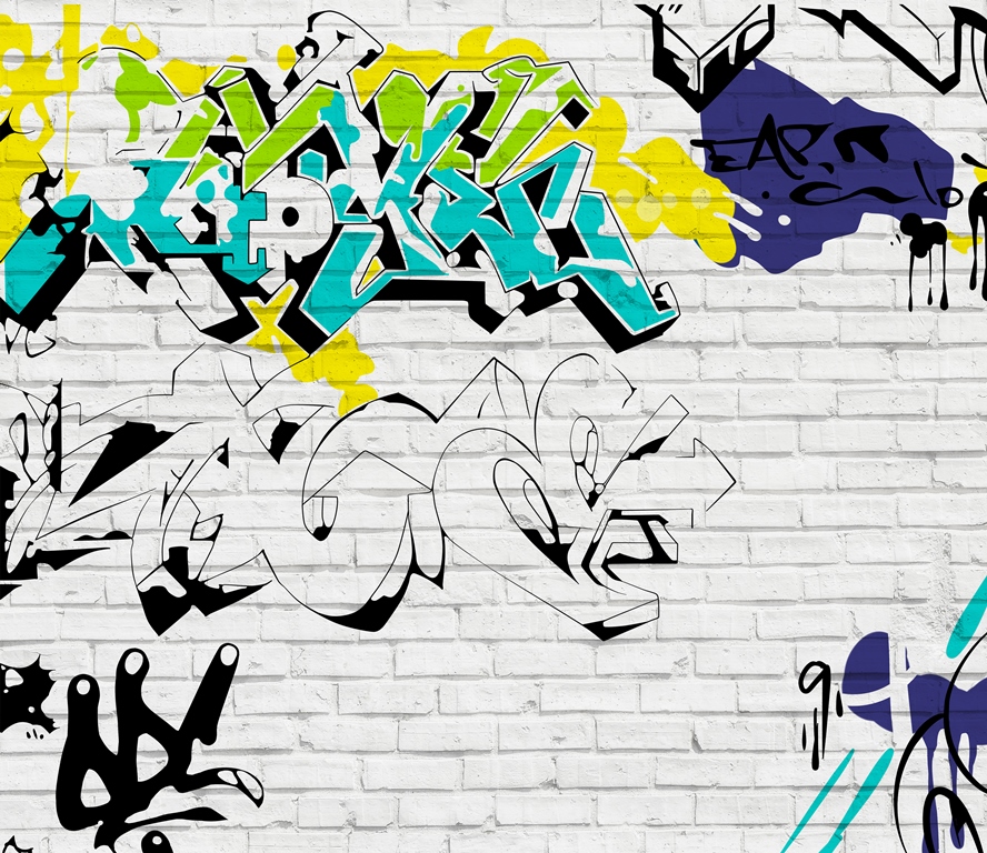 Граффити на кирпичной стене 2