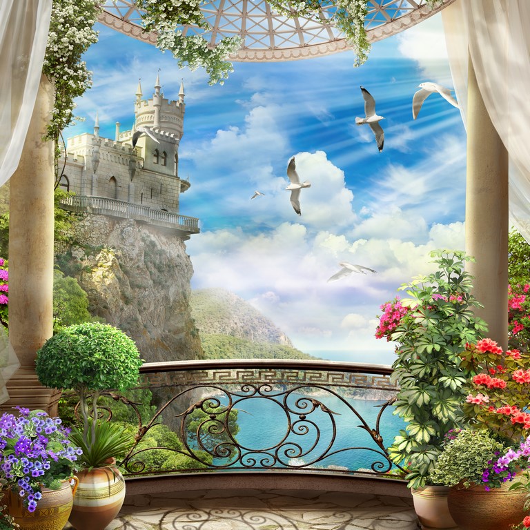 Вид с балкона на Ласточкино гнездо