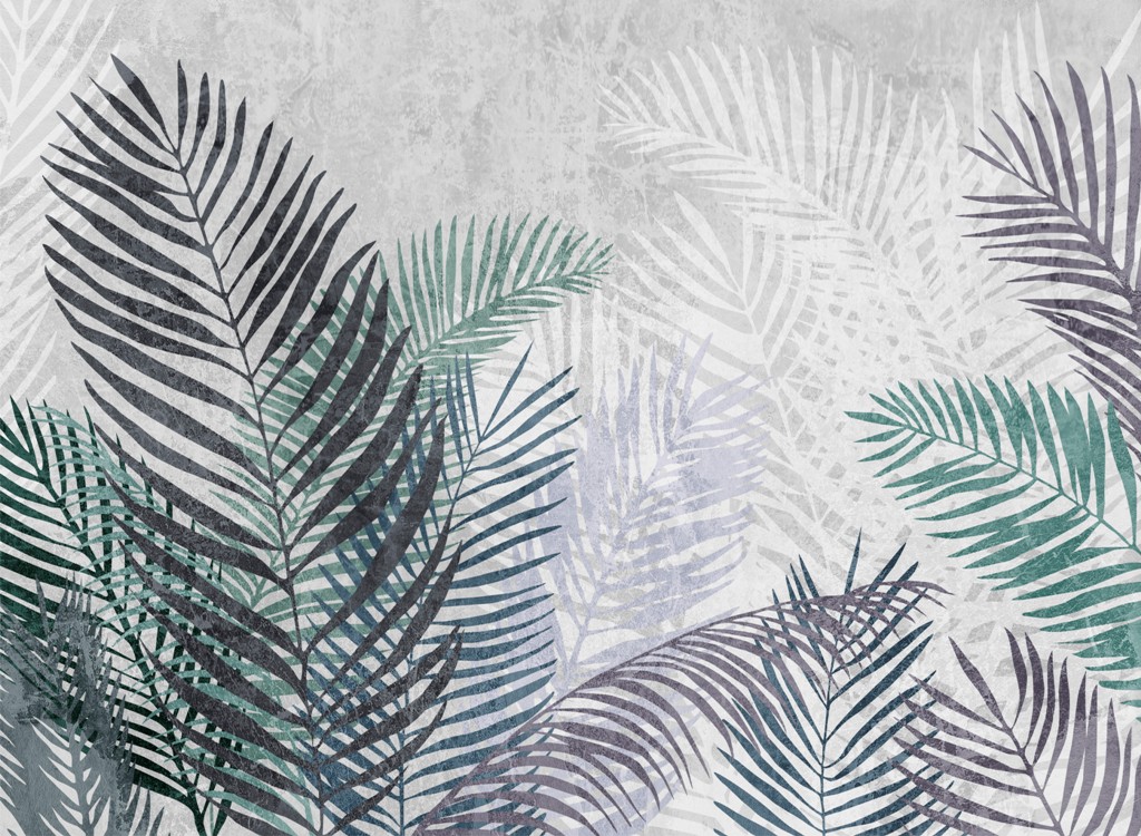 Пальмовые листья на сером фоне 4