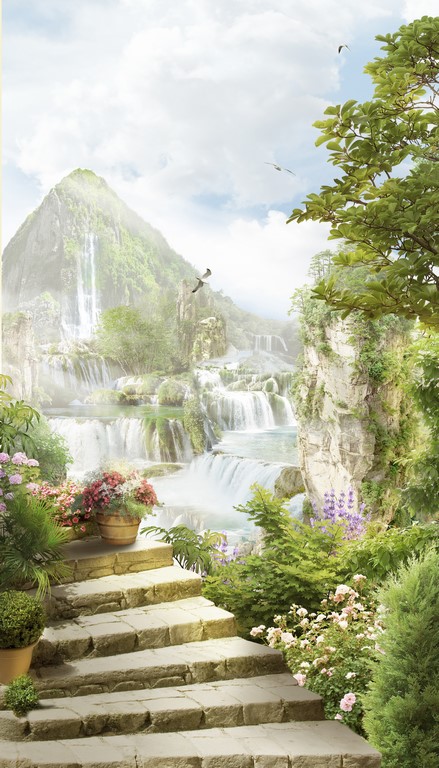 Пейзаж с водопадом 1