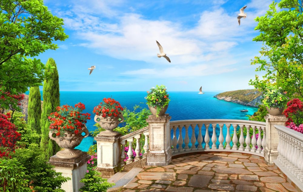 Вид с балкона на море 1