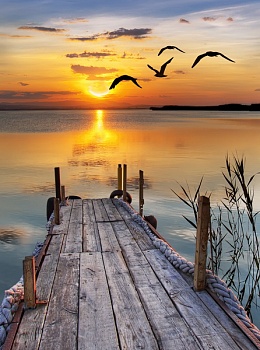 пирс, причал на закате 1