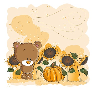 Медвежонок с тыквой