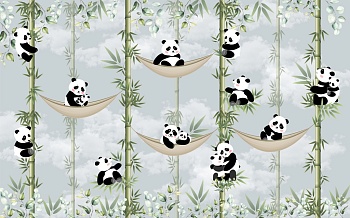 Панды с бамбуком 1