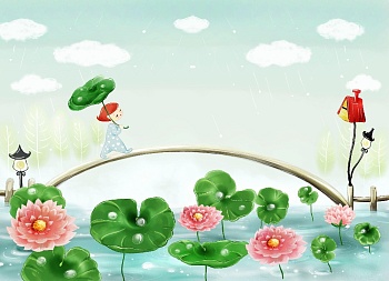 Сказочный мостик с кувшинками