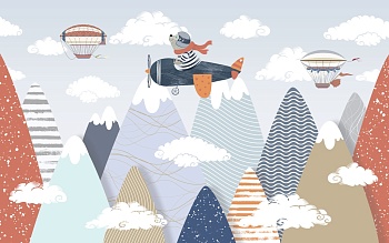 Медведь на самолете над горами