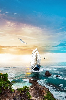 Парусник в море 3