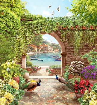 Дворик с павлинами 6