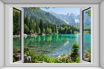  Вид из окна на горное озеро 3