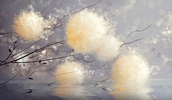 Абстрактные одуванчики над водой