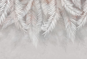 Пальмовые листья на сером фоне 3
