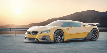 Желтый спортиный автомобиль 1