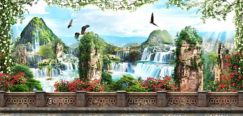 Пейзаж с водопадами 7