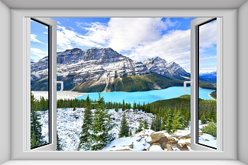 Вид из окна на горное озеро 2