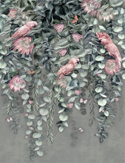 Попугаи и листья