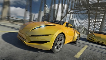 Желтый спортивный автомобиль 1